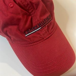Tommy Hilfiger Dad Hat | Red with Leather Strap | Lightly Used